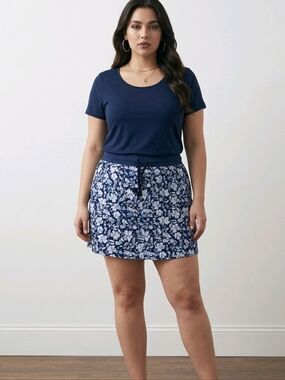 NWT da-sh Floral Print Skort ~XLP